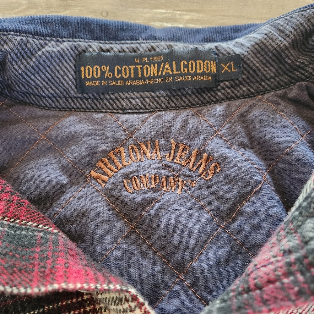 Arizona jeans company cotton flannel jacket button down shirt
